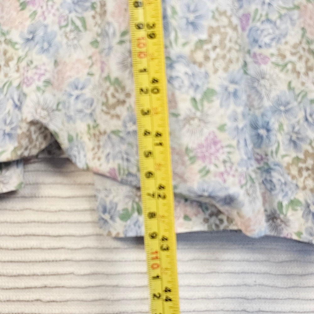 Daze Dayz Floral Cotton Puff Sleeve Midi Dress Blue Pink Green Size‎ M NWT - Picture 5 of 6